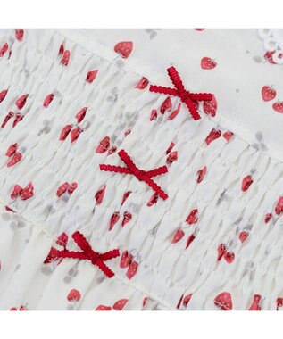 PET PARADISE ペットパラダイス スモッキング ワンピース 《いちご柄》 小型犬 ホワイト×レッド