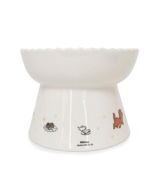 PET PARADISE ディズニー ３兄弟 猫 高さのあるえさ皿 ホワイト