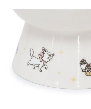 PET PARADISE ディズニー ３兄弟 猫 高さのあるえさ皿 ホワイト