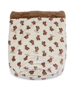 PET PARADISE ペットパラダイス くまちゃん 遠赤外線 寝袋  筒型 L (57×95cm) オフホワイト×ブラウン
