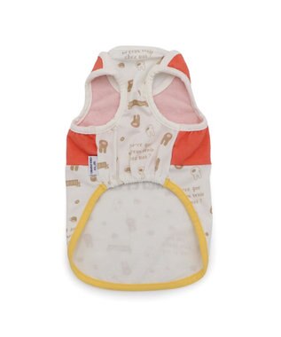 PET PARADISE リサとガスパール ペティヒート タンクトップ 《カフェ柄》 小型犬 ホワイト×レッド