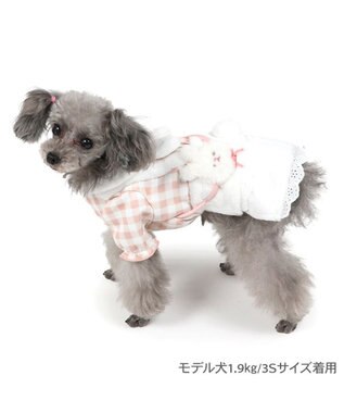 PET PARADISE ペットパラダイス チェック うさぎ スカート 小型犬 ホワイト×ピンク