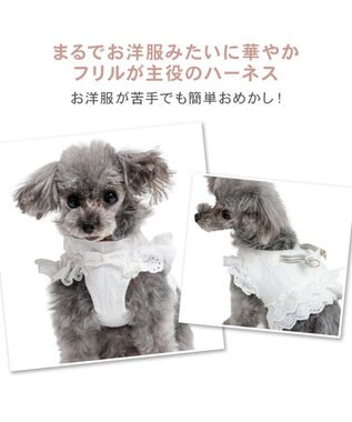 PET PARADISE ペットパラダイス コットンフリル ベストハーネス ４Ｓ/３Ｓ ホワイト
