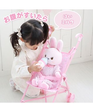 Mother garden マザーガーデン うさもも ドールバギー  ミニベビーカー ピンク(淡)