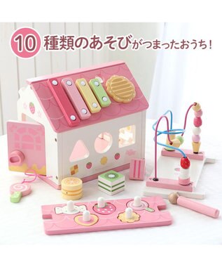 Mother garden 【ギフト巾着セット商品】1.5歳からの木のおもちゃ マザーガーデン いちごのおかしのおうち -