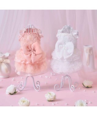 PET PARADISE cherircouture メニ―ローズ ワンピース ホワイト 小型犬 ホワイト