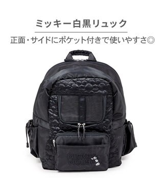 PET PARADISE ディズニー ミッキーマウス 白黒 リュック ブラック