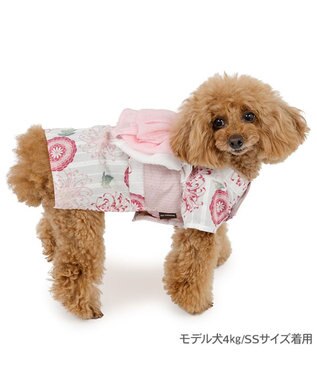 PET PARADISE ペットパラダイス 菊柄 浴衣 桃 小型犬 ホワイト×ピンク