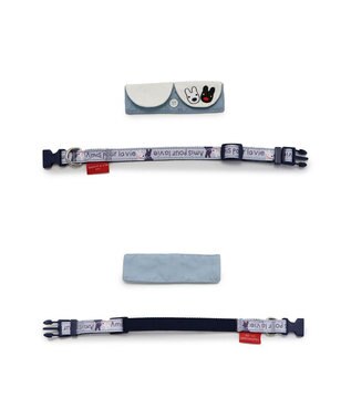 PET PARADISE リサとガスパール  襟付き首輪 《であい柄》Ｓ  小型犬 グレー