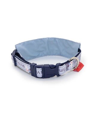 PET PARADISE リサとガスパール  襟付き首輪 《であい柄》Ｓ  小型犬 グレー