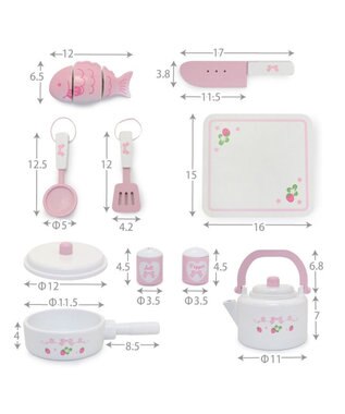 Mother garden マザーガーデン  スウィートストロベリーキッチン 《キッチンツール 9点付き》 小物ツール 9点付き