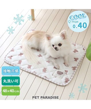 PET PARADISE 犬 クール マット 冷感 柔らか クールマット (48×40cm) 苺 くまちゃん ネイティブ 接触冷感 ひんやり ペット くまちゃん柄