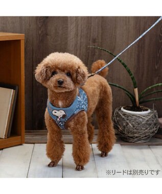 PET PARADISE スヌーピー ベストハーネス 《デニム風》 Ｓ 小型犬 ネイビー