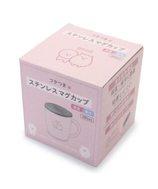 Mother garden マザーガーデン ふわんこ 蓋つき ステンレスマグカップ 380mL ピンク(淡)