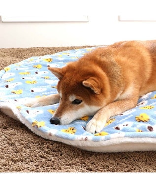 PET PARADISE スヌーピー 遠赤外線 丸マット 《コロン柄》 Ｍ ブルー