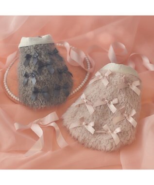 PET PARADISE cherircouture メニーリボンファーベスト 《ピンク》 小型犬 ピンク