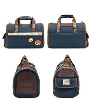 PET PARADISE スヌーピー ワッペン 折り畳み キャリーバッグ Ｓ ネイビー