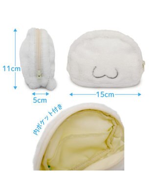 Mother garden しろたん もこもこ ポーチ ホワイト