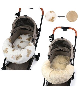 PET PARADISE ペットパラダイス くまちゃん織り 遠赤外線 カート用 クッション ホワイト×ブラウン