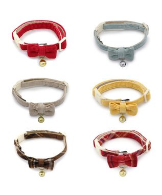 PET PARADISE 猫用 首輪 コーデュロイ 【小】 【中】  レッド レッド