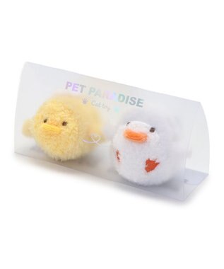 PET PARADISE ペットパラダイス 猫 おもちゃ コロぴよツインズ ボール ホワイト×イエロー