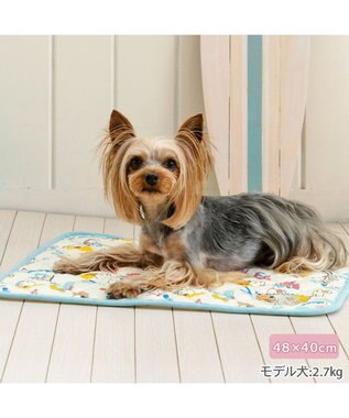 PET PARADISE スヌーピー 冷感柔らかマット 《アイス柄》 S ホワイト×ブルー