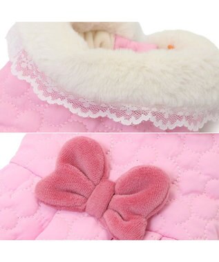 PET PARADISE ディズニー ミニーマウス 遠赤外線 コート 《お花柄》 小型犬 ピンク（淡）