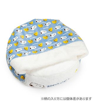 PET PARADISE スヌーピー 丸型 寝袋 《コロン柄》 Ｍ ライトブルー