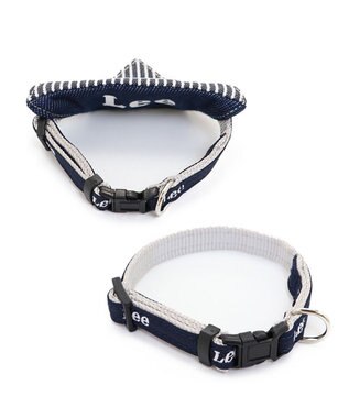 PET PARADISE Ｌｅｅ ヒッコリー 両面バンダナ付き 首輪【Ｓ】 紺（ネイビー・インディゴ）