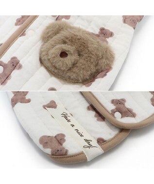 PET PARADISE ペットパラダイス ふわりとキルト ベスト くま柄 小型犬 白~オフホワイト