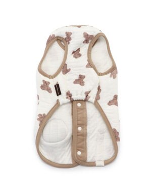 PET PARADISE ペットパラダイス ふわりとキルト ベスト くま柄 小型犬 白~オフホワイト