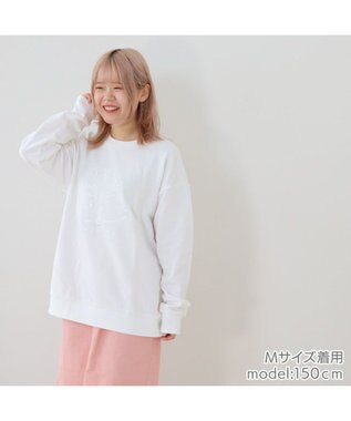 Mother garden しろたん＆らっこいぬ 白刺繍トレーナー《オフホワイト》 S / M / L / XL -