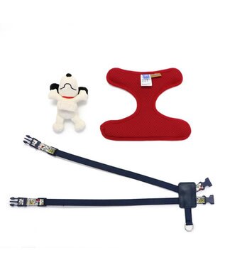 PET PARADISE スヌーピー マスコット付きハーネス SS 小型犬 赤
