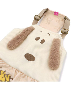 PET PARADISE スヌーピー なかよし オーバーオール 小型犬 ベージュ