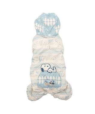 PET PARADISE スヌーピー 遠赤外線 ウインターオール  中型犬 大型犬 ホワイト×ブルー
