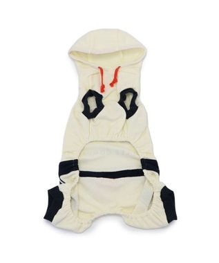 PET PARADISE Lee フード付き ロゴロンパース 小型犬 ホワイト