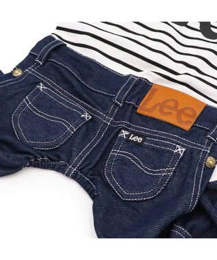 PET PARADISE Lee 鹿の子 ボーダー パンツつなぎ 小型犬 ネイビー×ホワイト