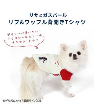 PET PARADISE 犬の服 犬 リサとガスパール 背中開き Ｔシャツ 【小型犬】 リブ 白~オフホワイト