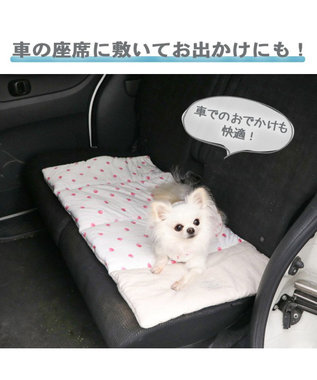 犬 冷感 マット クール 接触冷感 苺柄 柔らか ロールマット (90×45cm