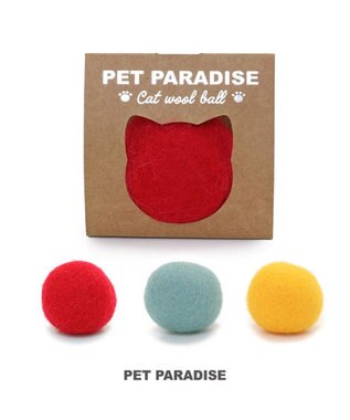 PET PARADISE ペットパラダイス 猫 羊毛 ボール 【単品】 レッド