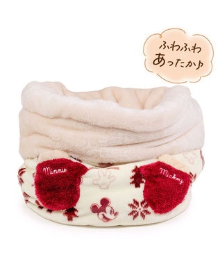 PET PARADISE ディズニー ミッキーマウス 筒型 寝袋 《ニット柄》M ホワイト×レッド