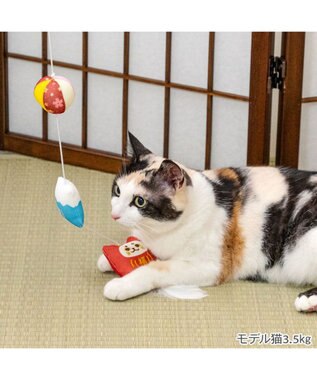PET PARADISE ペットパラダイス キャット  和だるま 猫じゃらし レッド