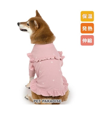 PET PARADISE ペットパラダイス  プレミアムペティヒー ト 花フリルTシャツ  中型犬 ピンク