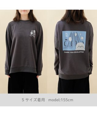 Mother garden しろたん トレーナー 《エスカレーターありがとう》 ユニセックス ダークグレー