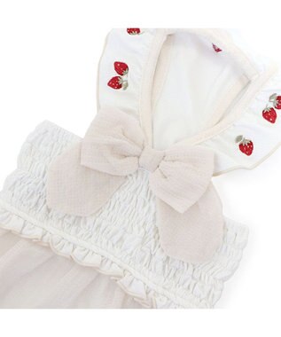 PET PARADISE ペットパラダイス エコメッシュ ワンピース 《苺刺繍》 小型犬 ホワイト×ピンク