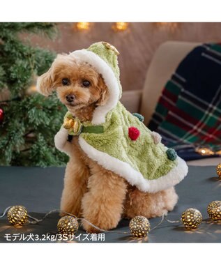 PET PARADISE ペットパラダイス ツリー ポンチョ 2026 小型犬 グリーン