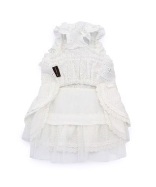 PET PARADISE ペットパラダイス アイレット レース ワンピース 小型犬 ホワイト