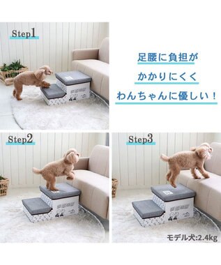 【美品】スヌーピー ペット用ステップ 　収納付 ペットパラダイス スヌーピー 2段 ステップ 収納付きフレンズ柄