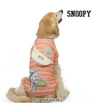 PET PARADISE スヌーピー お揃いTシャツ マルチボーダー 《オレンジ》 中型犬 大型犬 オレンジ