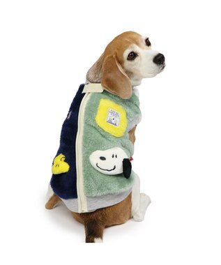 PET PARADISE スヌーピー 背中開きジップ ベスト 《マスコット》 小型犬 ブルー